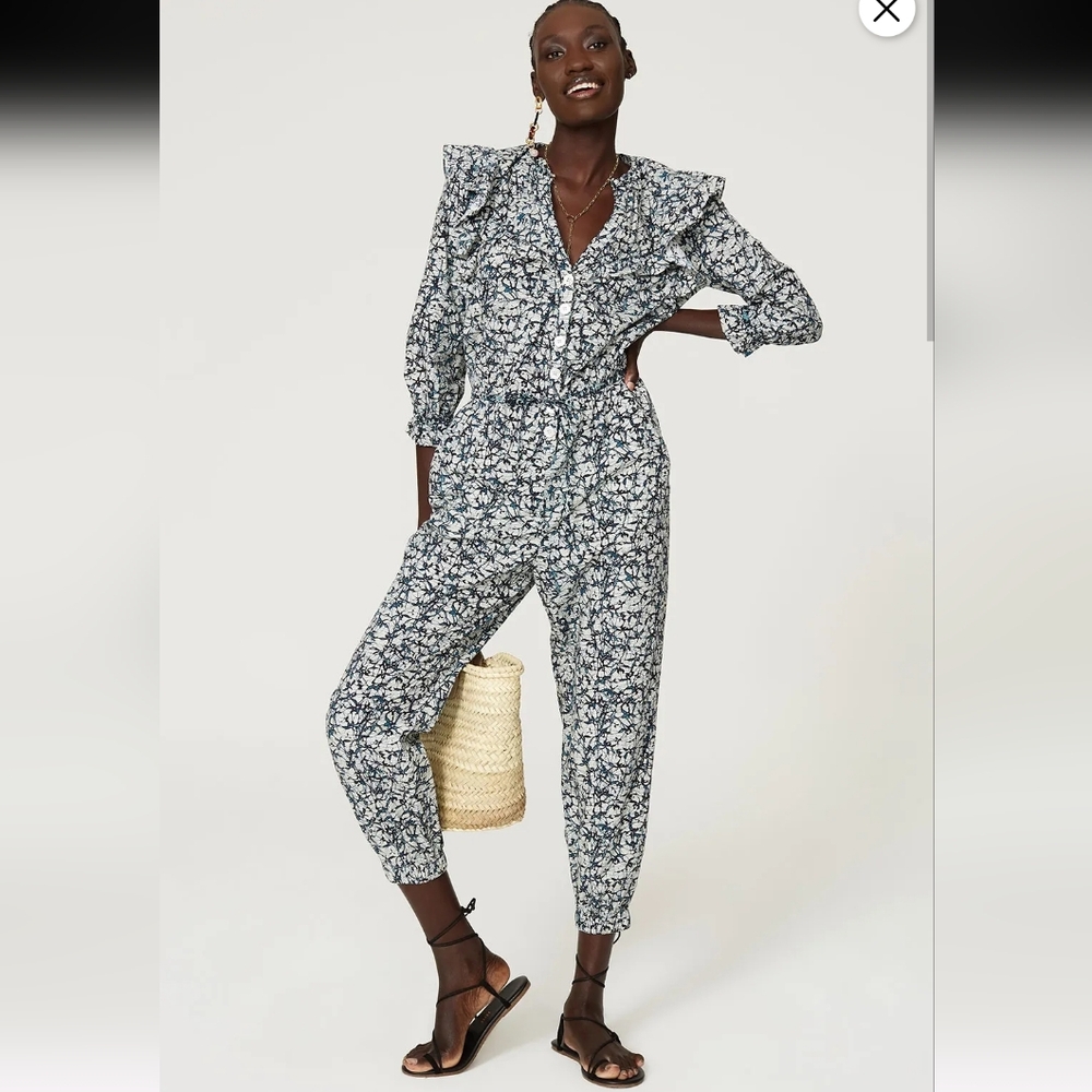 Veronica Beard Tanay Floral Jumpsuit Size 10